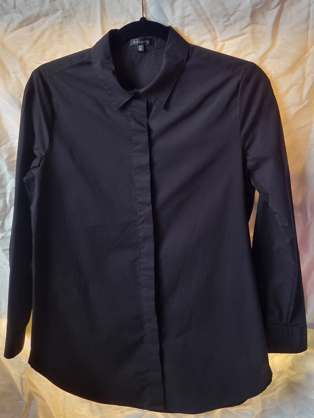 Dynamite Black Long-Sleeve Button-Front Shirt